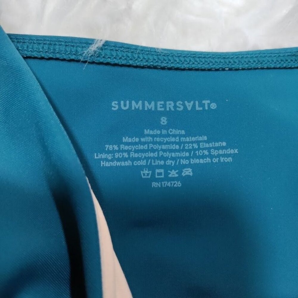 SUMMERSALT Summer Beach Adjustable Strap The Cinched Tankini Top Size 8 NWT - Picture 6 of 10